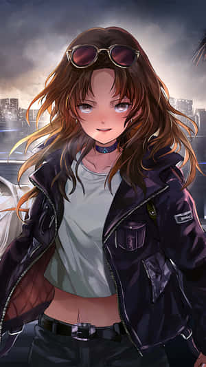 Tomboy Girl In Black Jacket Wallpaper