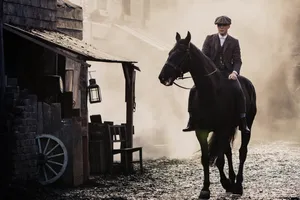 Tommy On A Black Horse Peaky Blinders 8k Wallpaper