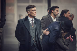 Tommy Shelby 4k Crowd Wallpaper