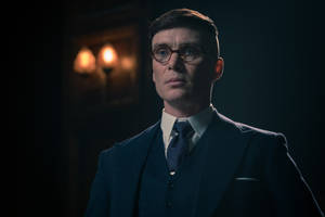 Tommy Wearing Eyeglasses Peaky Blinders 8k Wallpaper