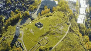 Tonsberg Castle Ruins Aerial View Wallpaper