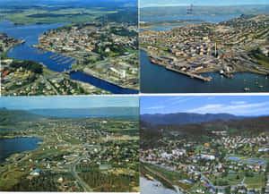 Tonsberg Norway Aerial Views Collage Wallpaper
