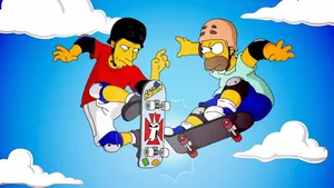 Tony Hawk Vs Homer Simpson Wallpaper