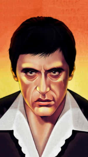 Tony Montana Iconic Figure Illustration Wallpaper