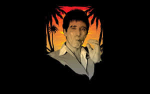 Tony Montana Sunset Backdrop Wallpaper