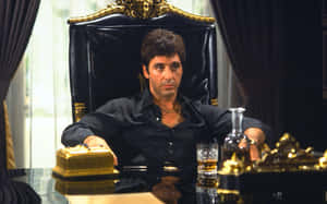 Tony Montana Throne Room Scene Wallpaper