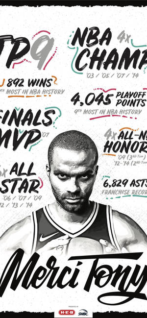 Tony Parker Basketball Statistics Wallpaper