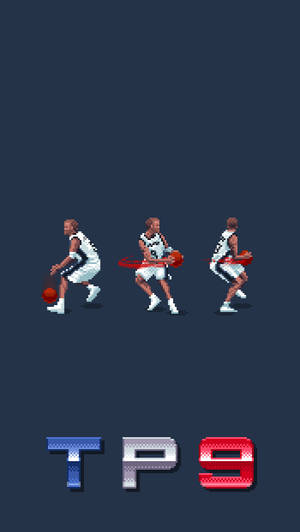 Tony Parker Pixel Blue Art Wallpaper