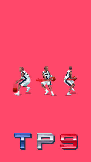 Tony Parker Pixel Pink Art Wallpaper