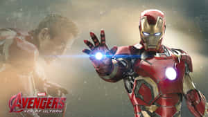 Tony Stark And His Iron Man Suit Wallpaper