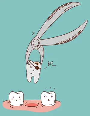 Tooth Extraction Cartoon Illustration Wallpaper