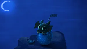 Toothless Night Fury Egg Crescent Moon Wallpaper