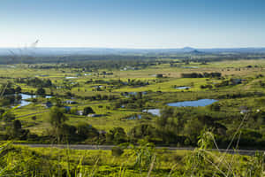 Toowoomba Serenity: Sunset Over Rolling Ridges Wallpaper