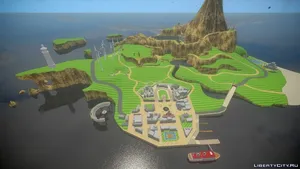 Top Aerial View Of Wii Sports Resort In Wuhu Island Wallpaper