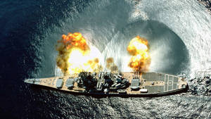 Top Perspective Of Battleship Missouri Memorial Wallpaper