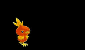 Torchic Illustration On Black Background Wallpaper