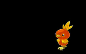 Torchic Neon Illustration On Black Background Wallpaper