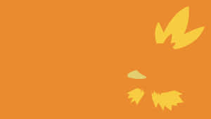 Torchic Orange Minimalist Aesthetic Illustration Wallpaper