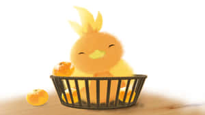 Torchic Pokemon In A Basket Wallpaper