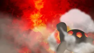 Torkoal Silhouette With Fire Wallpaper