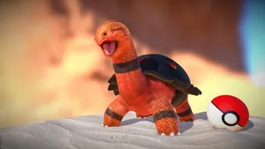 Torkoal With Pokemon Ball Wallpaper