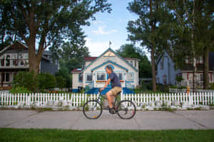 Toronto Islands Residential Street Biking Wallpaper