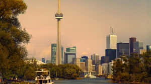 Toronto Skyline Viewfrom Islands Wallpaper