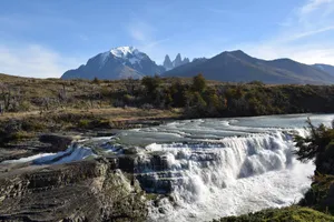 Torres Del Paine Cascading Waterfall Wallpaper