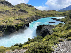 Torres Del Paine Waterfalland River Wallpaper
