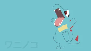 Totodile Blending In Blue Background Wallpaper