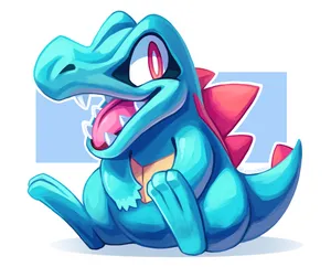 Totodile Sitting For Desktop Background Wallpaper