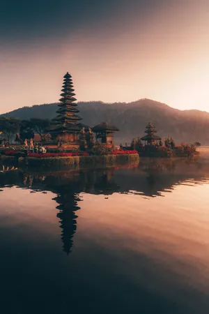 Tourist Attraction Ulun Danu Beratan Temple Bali Wallpaper