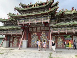 Tourist Group At Winter Palace Of The Bogd Khan In Mongolia Wallpaper