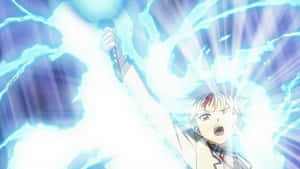 Towa Higurashi In Action With A Fierce Expression Wallpaper