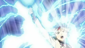 Towa Higurashi In Action With A Fierce Expression Wallpaper