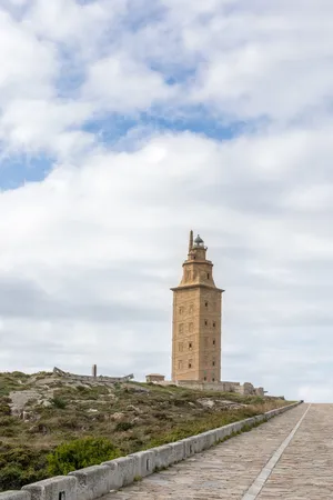 Tower Of Hercules In The Distance Phone Wallpaper