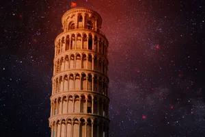 Tower Of Pisa Galaxy Aesthetic Wallpaper