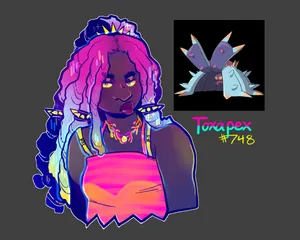 Toxapex As A Beautiful Dark-skinned Woman Wallpaper