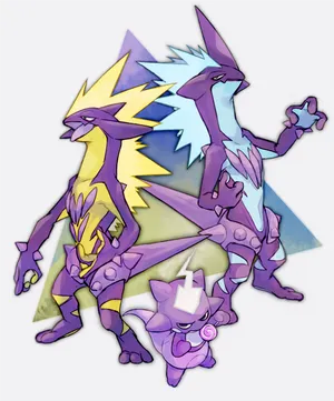 Toxel And Toxtricity With A Gray Backdrop Wallpaper