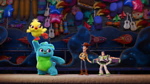 Toy Story Charactersin Playroom Wallpaper