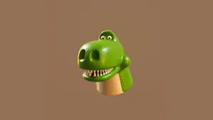 Toy Story Rex On Brown Backdrop Wallpaper