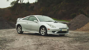 Toyota Celica Silver Coupe Outdoor Wallpaper