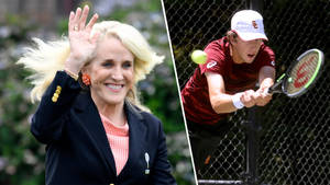 Tracy Austin Brandon Holt Playing Tennis Wallpaper