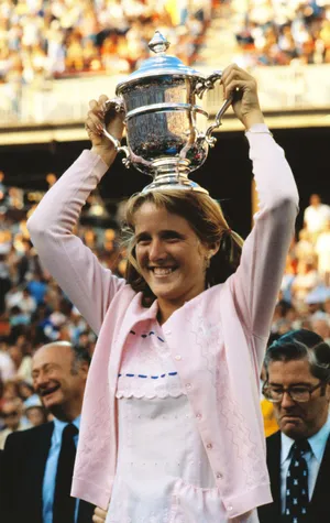 Tracy Austin Holding Trophy Wallpaper