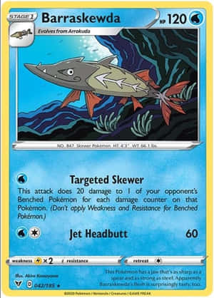 Trading Card With Barraskewda Underwater Wallpaper