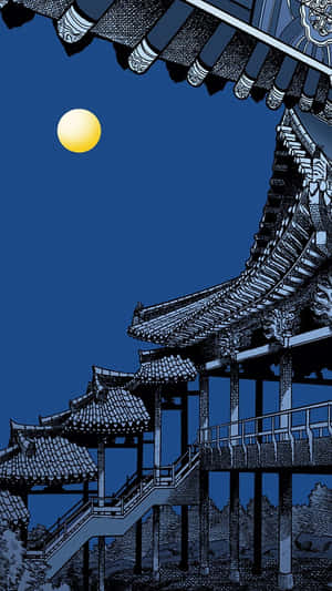 Traditional Chinese Architectureat Night Wallpaper