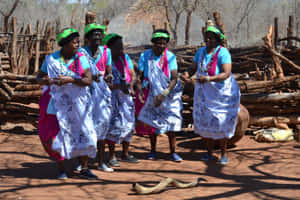 Traditional Drummers Bask In The Joy Of African Culture. Wallpaper