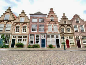 Traditional Dutch Houses Dordrecht Netherlands Wallpaper