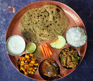 Traditional Indian Thali Meal Wallpaper