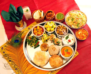 Traditional Indian Thali Meal Wallpaper